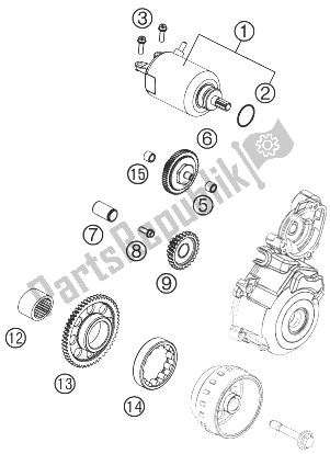 All parts for the Electric Starter of the KTM 250 EXC F Europe 2013