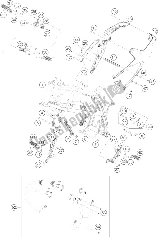 Todas las partes para Marco de KTM 690 Duke R ABS CKD Malaysia 2013