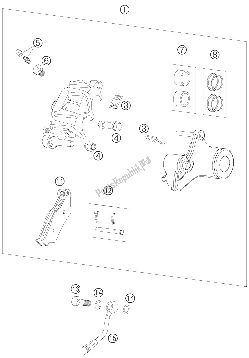 Todas las partes para Pinza De Freno Trasera de KTM 950 Supermoto Black Europe 2005