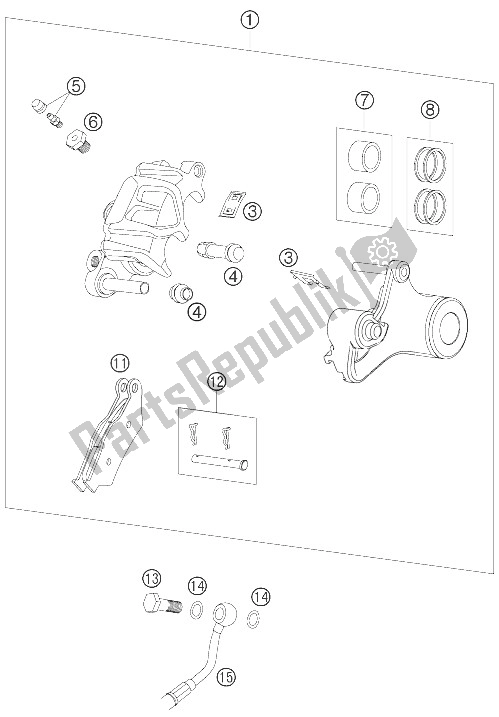 Todas las partes para Pinza De Freno Trasera de KTM 950 Supermoto Black Europe 2006