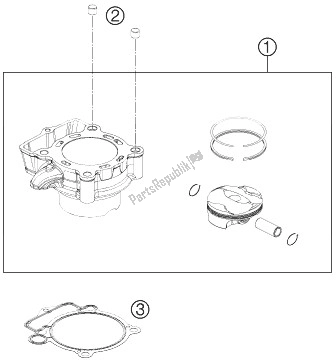 All parts for the Cylinder of the KTM 250 EXC F Australia 2014