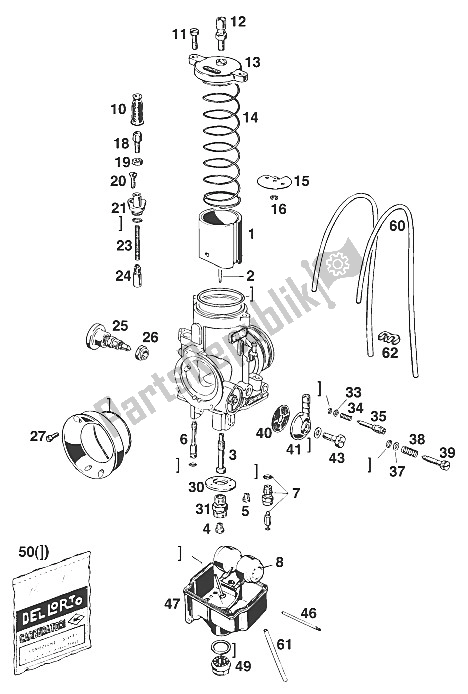 All parts for the Carburetor Dell'orto Phbe 36 Hd of the KTM 620 Super Comp WP 19 KW France 1995