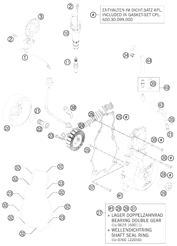 Tutte le parti per il Sistema Di Accensione del KTM 990 Super Duke R France 2011