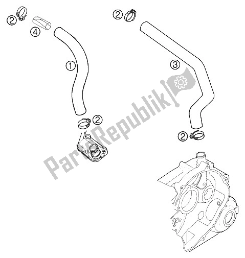 Tutte le parti per il Scarico Motore 660 Sms 2002 del KTM 660 SM Factory Replica Europe 2002