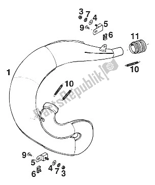 Tutte le parti per il Silenziatore 250/300 '93 del KTM 250 E XC Europe 1994