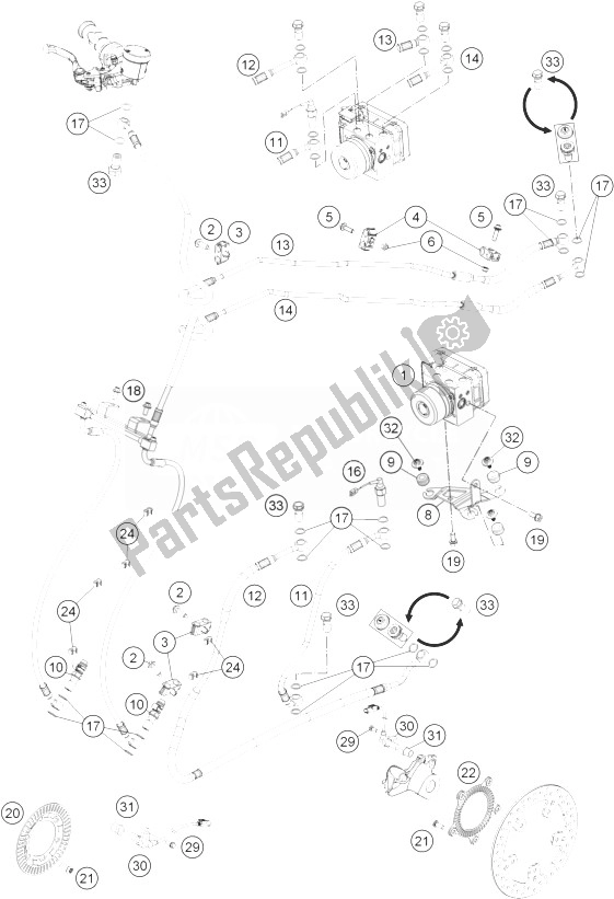 All parts for the Antiblock System Abs of the KTM 990 Supermoto R ABS Australia 2013