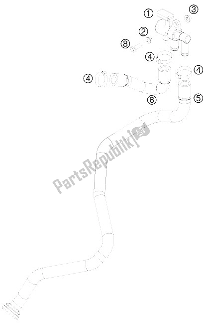 All parts for the Secondary Air System Sas of the KTM 690 Duke R Australia United Kingdom 2011