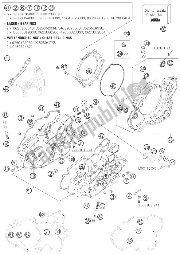 Todas las partes para Caja Del Motor de KTM 560 SMR Europe 2007