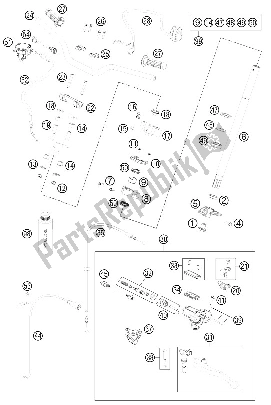 Todas las partes para Manillar, Controles de KTM 525 XC ATV Europe 2012