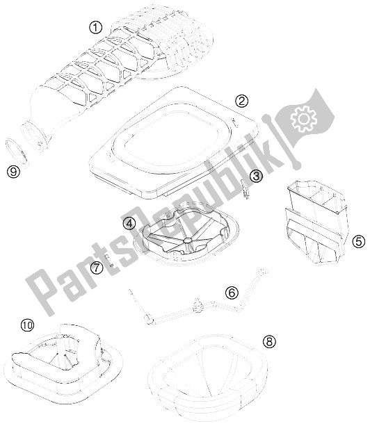 All parts for the Air Filter of the KTM 525 XC ATV Europe 2011