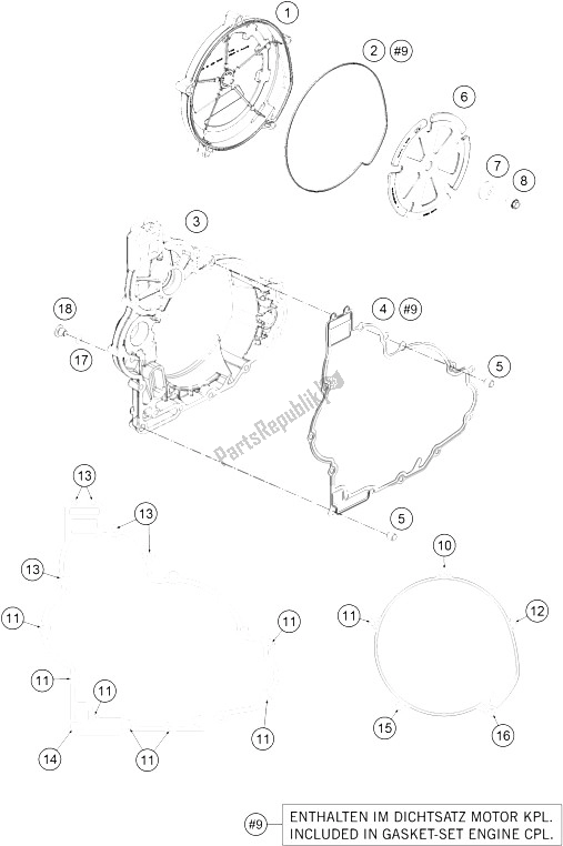 Tutte le parti per il Coperchio Frizione del KTM 1290 Superduke R Black ABS 16 France 2016