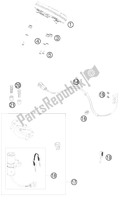 Wszystkie części do Instrumenty / System Zamków KTM 990 Super Duke R Europe 2008