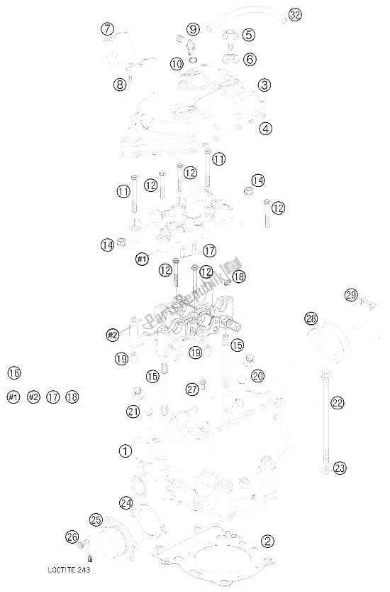 Toutes les pièces pour le Culasse du KTM 250 XC F USA 2009