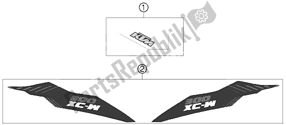 All parts for the Decal of the KTM 300 XC W USA 2012