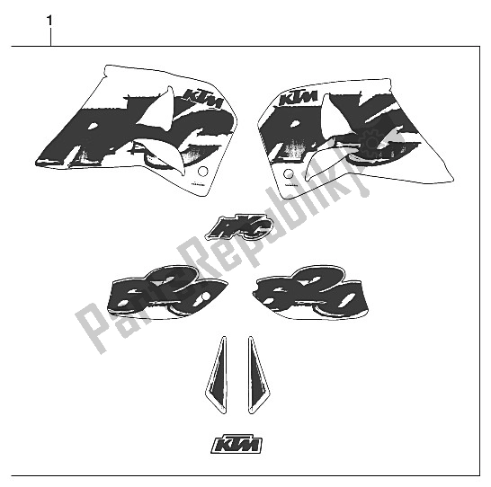 All parts for the Decal 400/620 Rxc '96 of the KTM 400 RXC E USA 1996