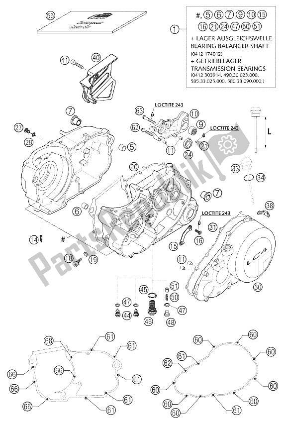 Todas las partes para Caja Del Motor 660 Sms 2002 de KTM 660 SM Factory Replica Europe 2002