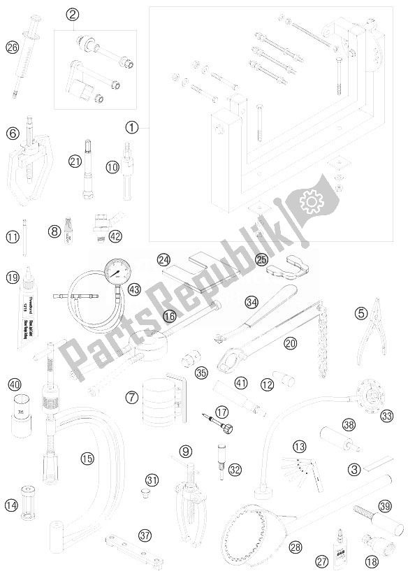 Todas las partes para Herramientas Especiales de KTM 450 SX F USA 2010