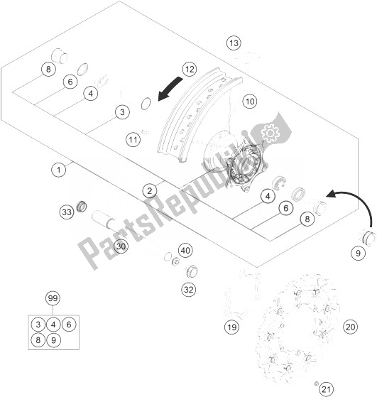 Toutes les pièces pour le Roue Avant du KTM 450 SMR Europe 2014