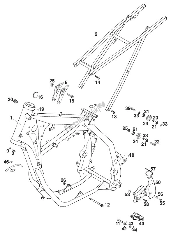 Todas las partes para Marco, 250-380 '20 de KTM 250 SX Europe 2000