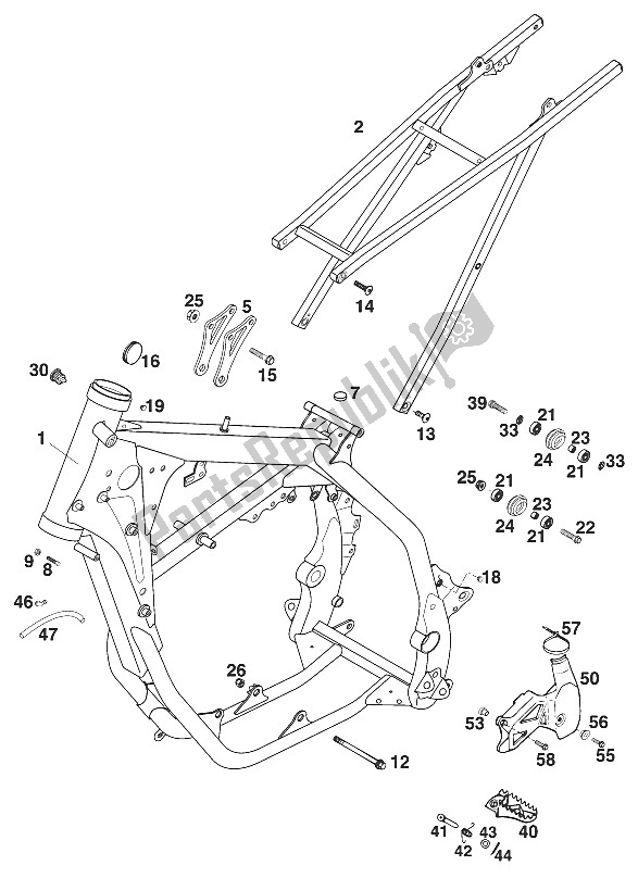 Toutes les pièces pour le Cadre, 250-380 '20 du KTM 380 EXC Australia 2000