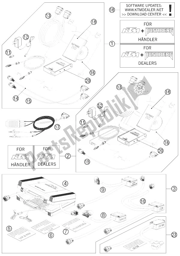 All parts for the Diagnostic Tool of the KTM 690 Duke R ABS CKD Malaysia 2013