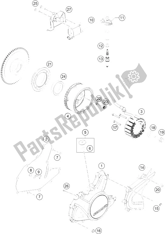 All parts for the Ignition System of the KTM RC 200 White W O ABS B D 16 Europe 2016