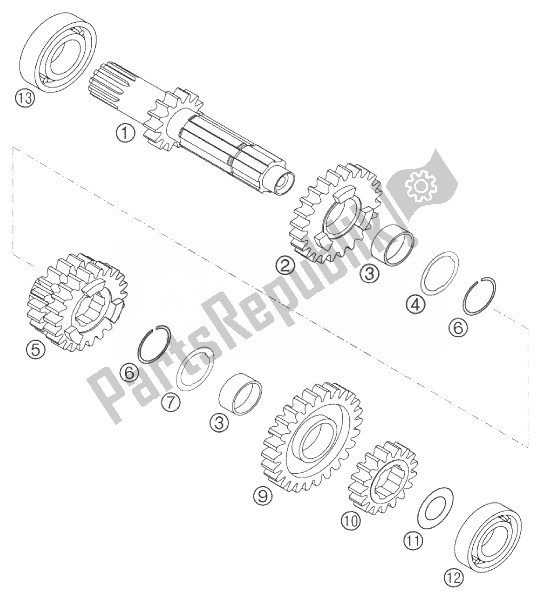 Toutes les pièces pour le Transmission I 6 Vitesses 250 Exc du KTM 250 EXC Racing United Kingdom 2004