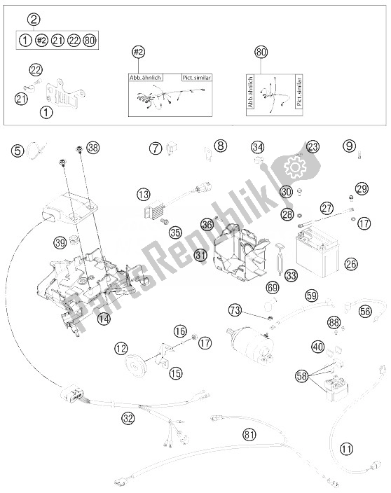 Toutes les pièces pour le Faisceau De Câblage du KTM 250 EXC SIX Days Europe 2013