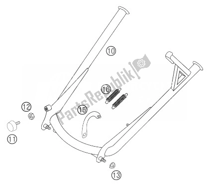 All parts for the Center Stand 640 Lc4 Adv of the KTM 640 Adventure R Australia United Kingdom 2004