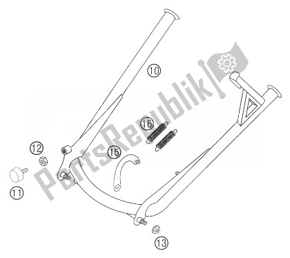 All parts for the Center Stand 640 Lc4 Adv of the KTM 640 LC4 Adventure Australia 2003