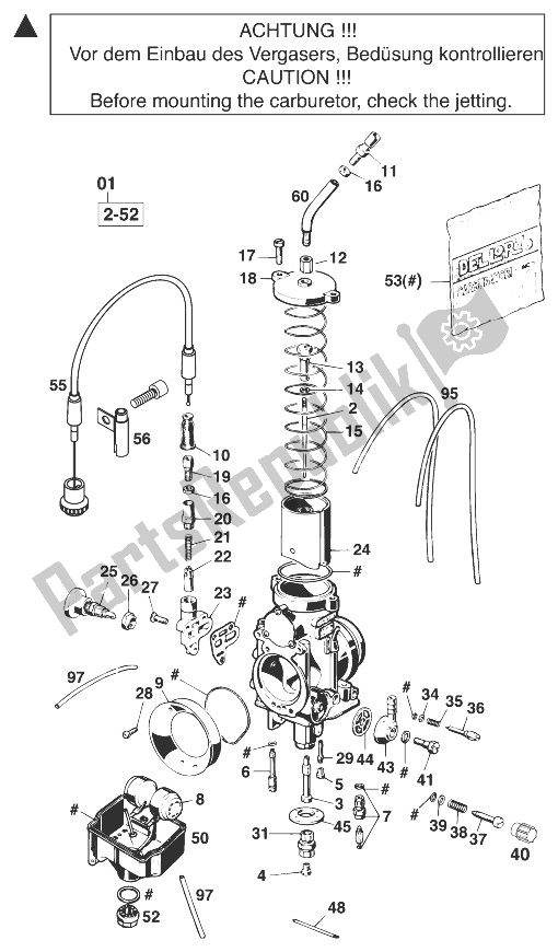 Toutes les pièces pour le Carburateur Phm 40 Sd 660 Rallye du KTM 660 LC4 Rallye Europe 1999