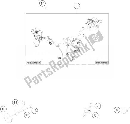 All parts for the Wiring Harness of the KTM Freeride 250 R Europe 2014