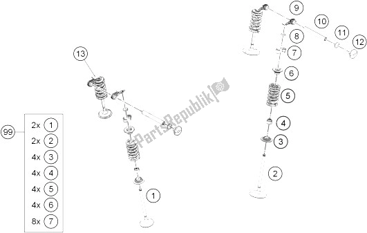 Toutes les pièces pour le Entraînement De Soupape du KTM 250 Duke BL ABS B D 15 Asia 2015