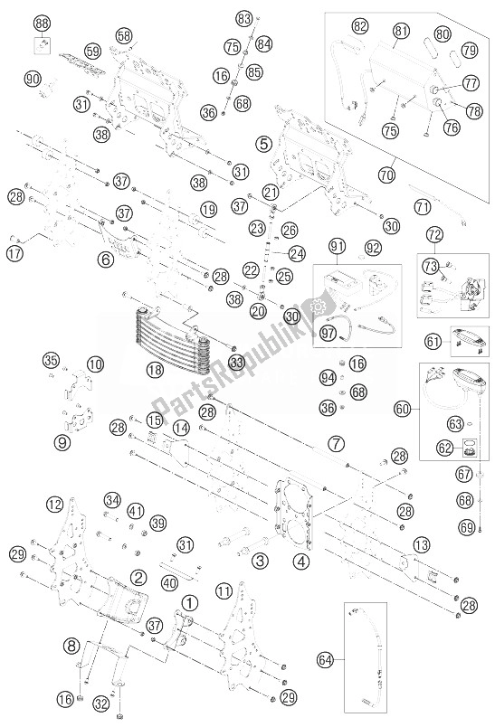 All parts for the Instruments / Lock System of the KTM 450 Rally Factory Replica Europe 2014