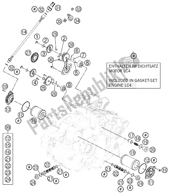 Tutte le parti per il Sistema Di Lubrificazione del KTM 690 Enduro R USA 2012