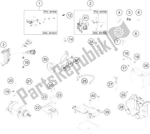 All parts for the Wiring Harness of the KTM 450 EXC SIX Days Europe 2014