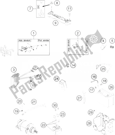 Alle onderdelen voor de Kabelboom van de KTM 450 XC W USA 2014