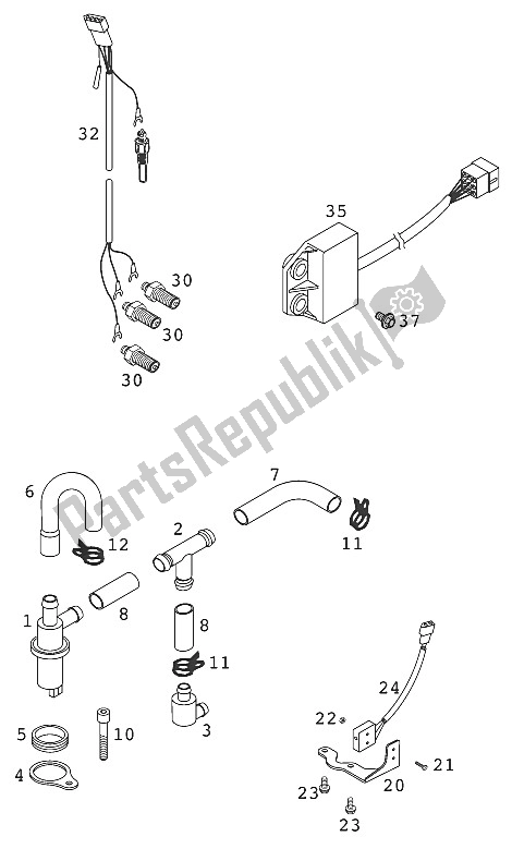 All parts for the Electronic Power Control of the KTM 640 LC E Australia 2000