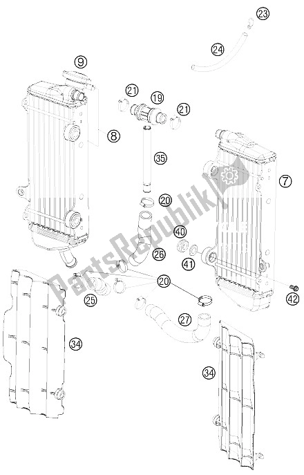 All parts for the Cooling System of the KTM 450 SX F Europe 2008