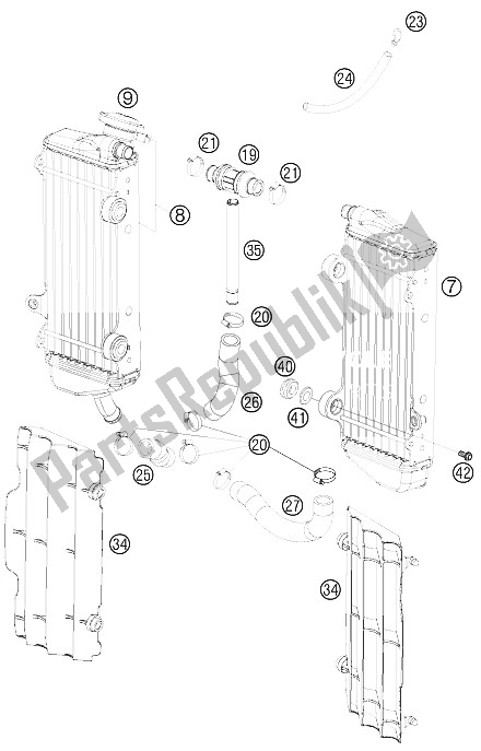 Alle onderdelen voor de Koelsysteem van de KTM 450 SX F Europe 2009