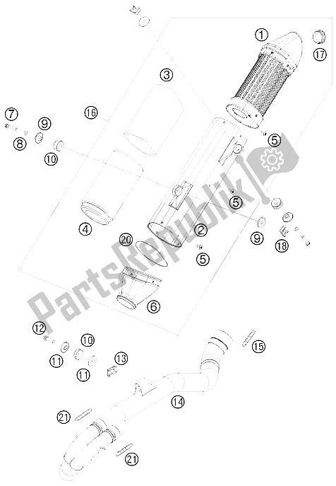 Todas las partes para Sistema De Escape de KTM 525 XC ATV Europe 2011