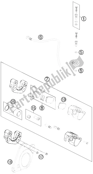 Tutte le parti per il Pinza Freno Posteriore del KTM 505 SX ATV Europe 2012