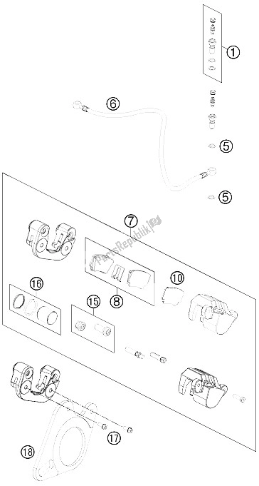 Alle onderdelen voor de Remklauw Achter van de KTM 525 XC ATV Europe 2012