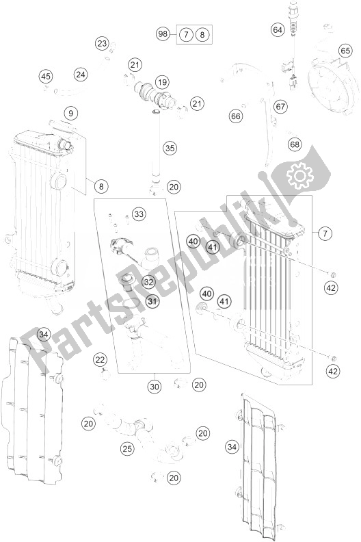 Toutes les pièces pour le Système De Refroidissement du KTM 350 EXC F USA 2014