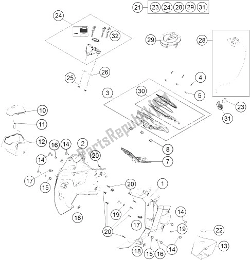 Todas las partes para Instrumentos / Sistema De Bloqueo de KTM 1050 Adventure ABS Europe 2015