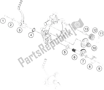 All parts for the Kick Starter of the KTM 50 SX Mini Europe 2016