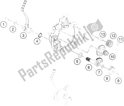 All parts for the Kick Starter of the KTM 50 SXS USA 2015