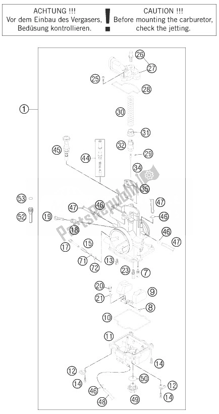 All parts for the Carburetor of the KTM 250 XC W USA 2014