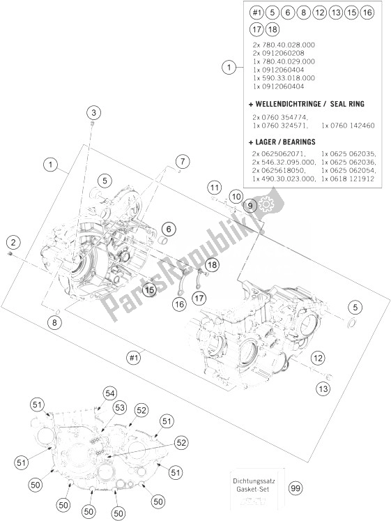 Wszystkie części do Obudowa Silnika KTM 450 SMR Europe 2013