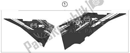 Todas las partes para Etiqueta de KTM 65 XC Europe 2009